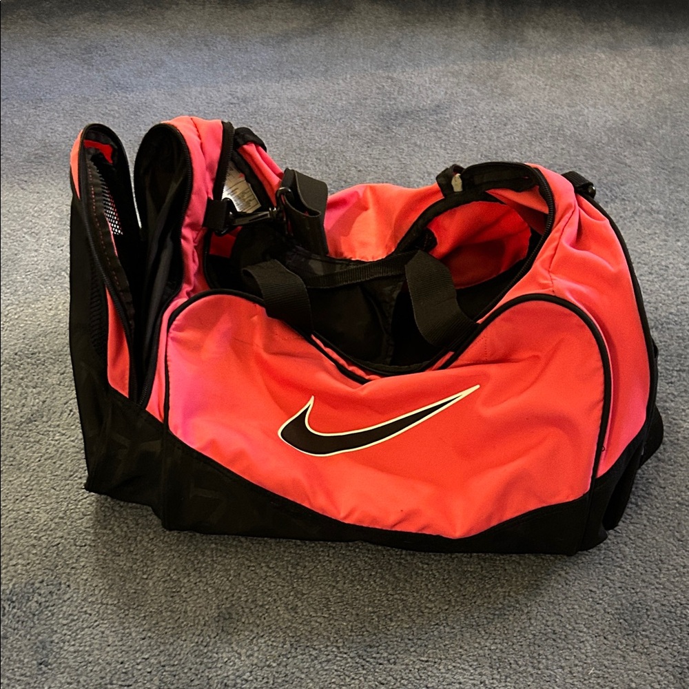 Nike Black and Pink Sports Duffel